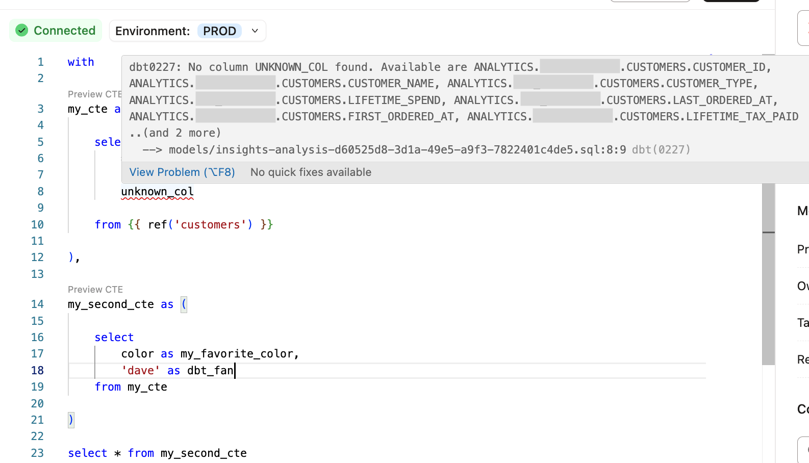 Live error detection