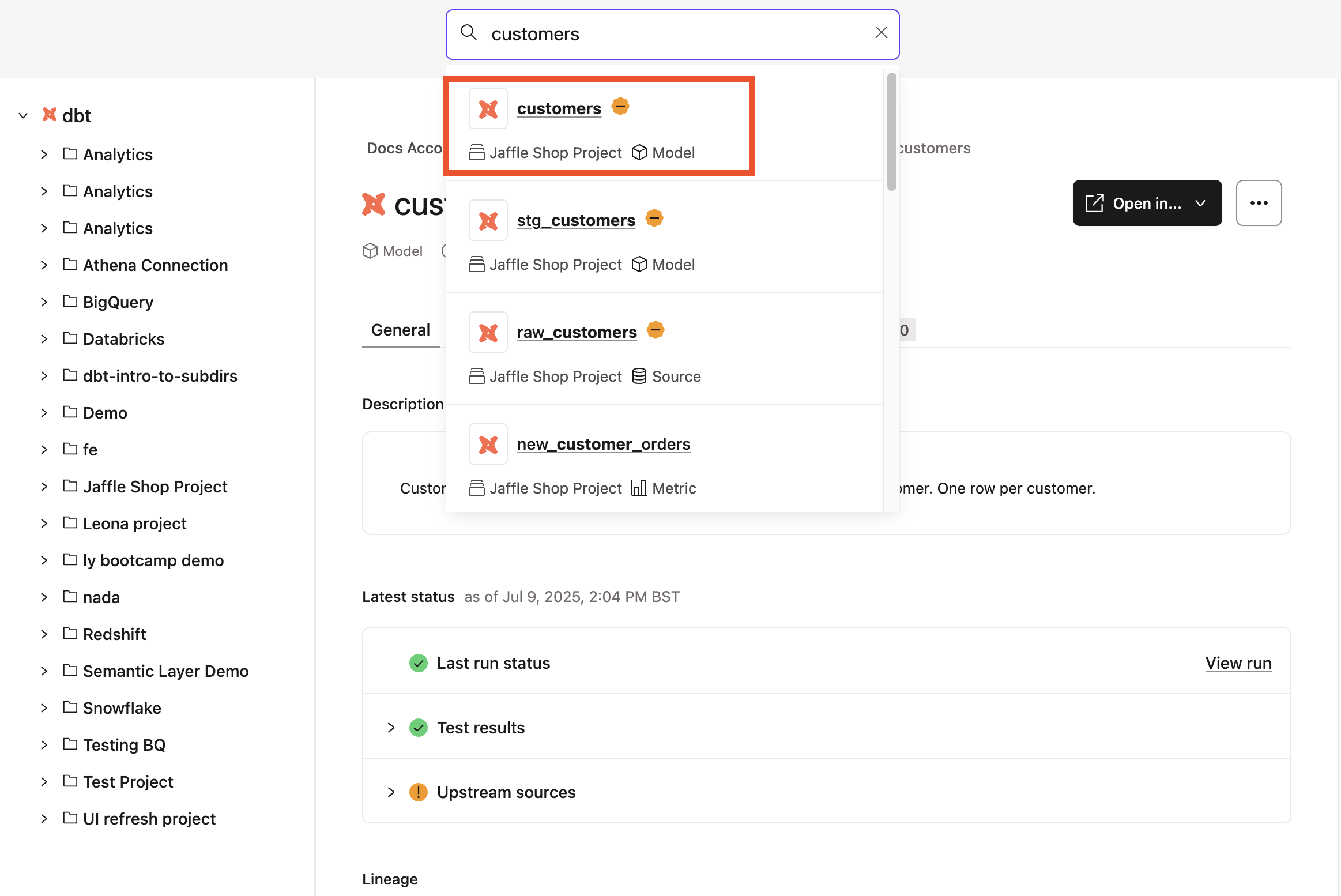 Catalog search for customers Catalog search for customers